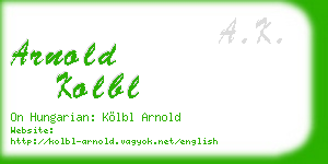 arnold kolbl business card